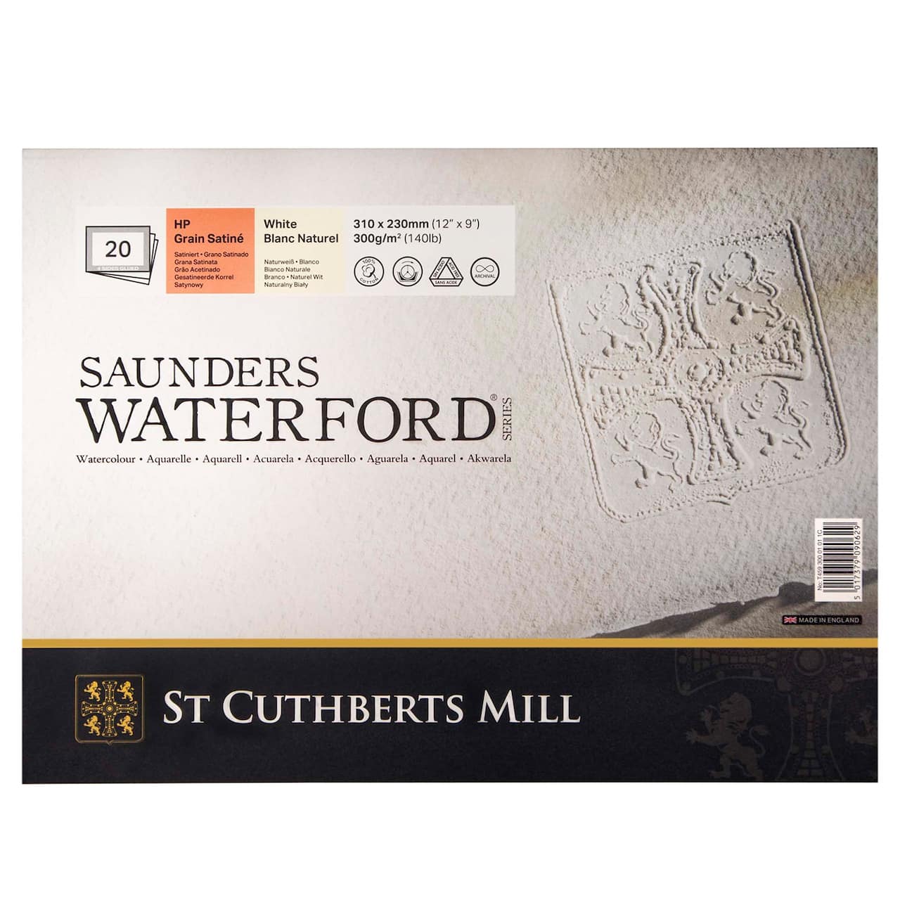 Saunders Waterford® Hot Pressed Watercolor Paper Block, 20 Sheets